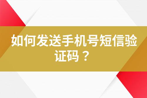 如何發(fā)送手機(jī)號短信驗(yàn)證碼？