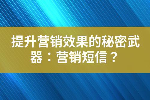 提升營銷效果的秘密武器：營銷短信？
