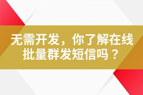 無需開發，你了解在線批量群發短信嗎？