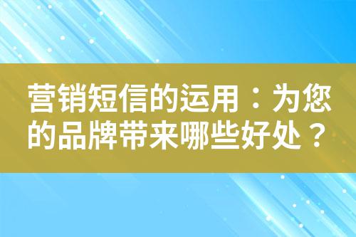 營銷短信的運(yùn)用：為您的品牌帶來哪些好處？