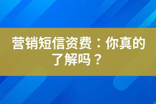營銷短信資費：你真的了解嗎？